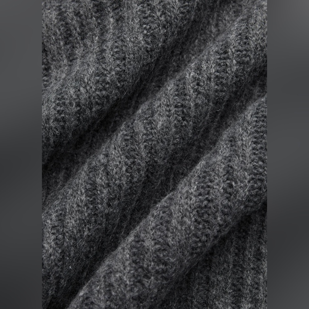 Off-the-Shoulder Ribbed Sweater - Gray - Picture 4 of 8